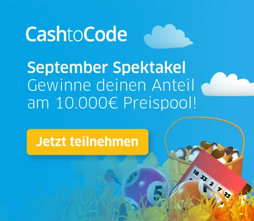 CashtoCode September Lotterie
