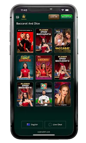 Casinia Live Casino Baccarat ROW