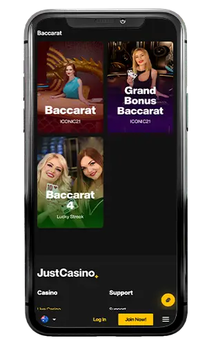 Just Casino Live Baccarat ROW
