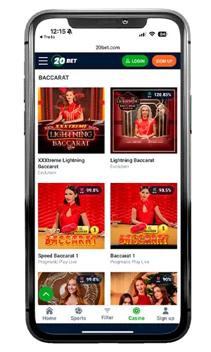 20Bet Casino Live Baccarat ROW