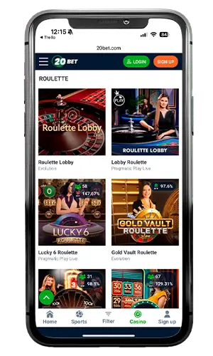 20Bet Casino Live Roulette ROW