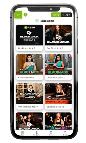Fresh Casino Live Blackjack ROW