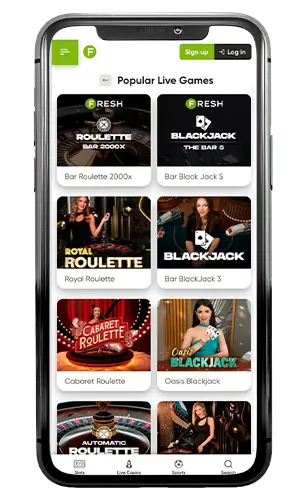 Fresh Casino Popular Live Games ROW