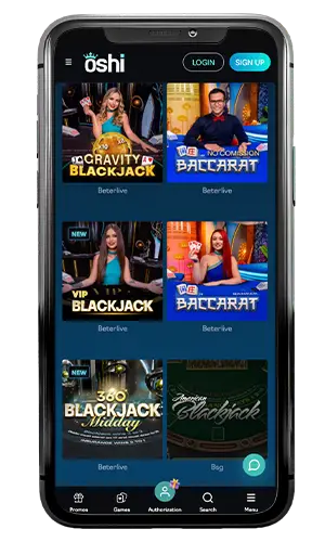 Oshi Casino Live Card Games ROW
