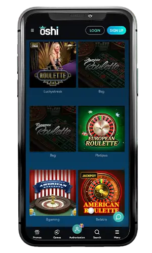 Oshi Casino Live Roulette ROW