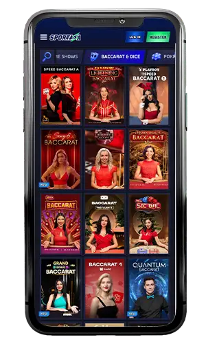 Sportaza Casino Live Baccarat ROW