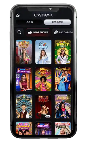 Casinova Casino Live Game Shows ROW